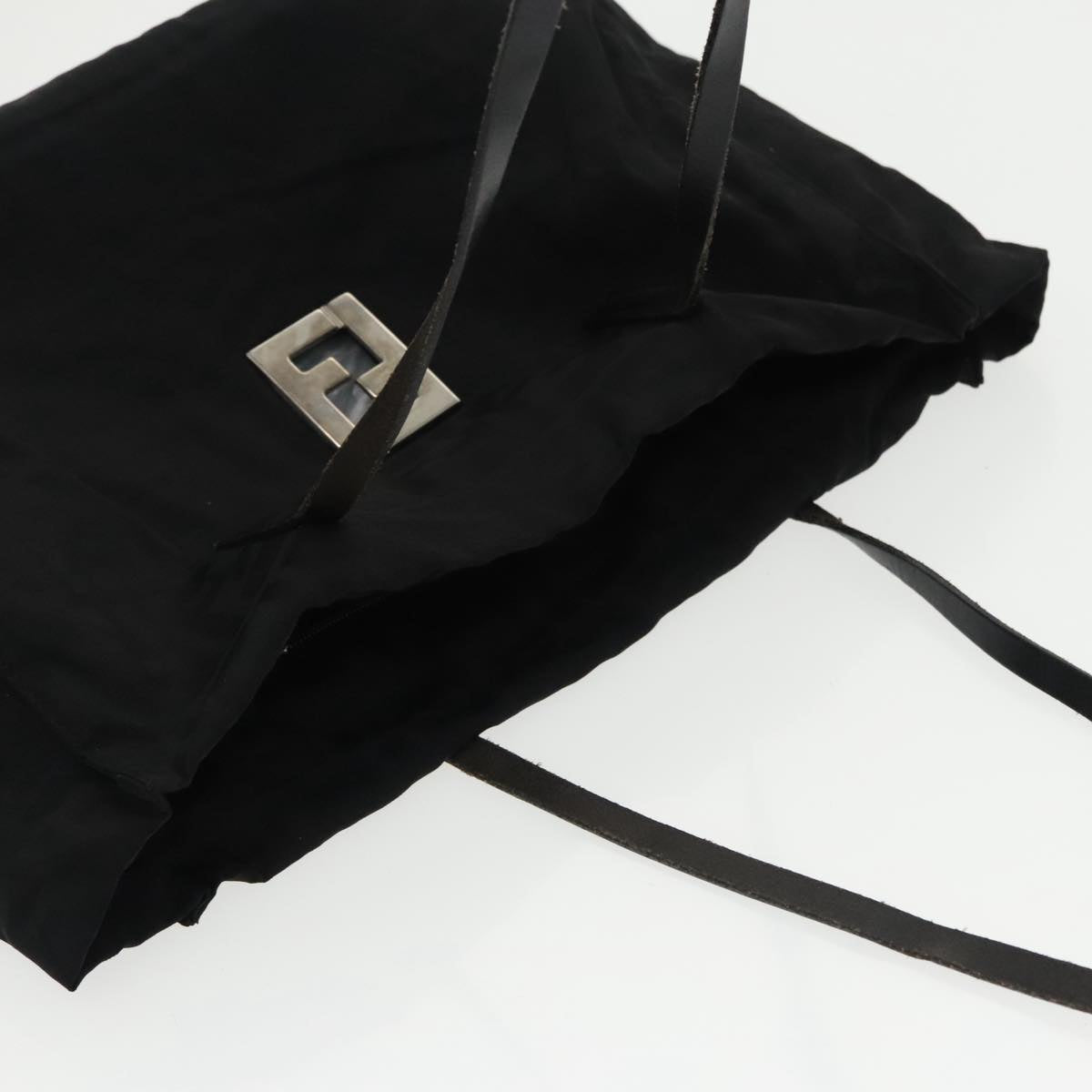 FENDI Zucca Canvas Tote Bag Silver Black th5496