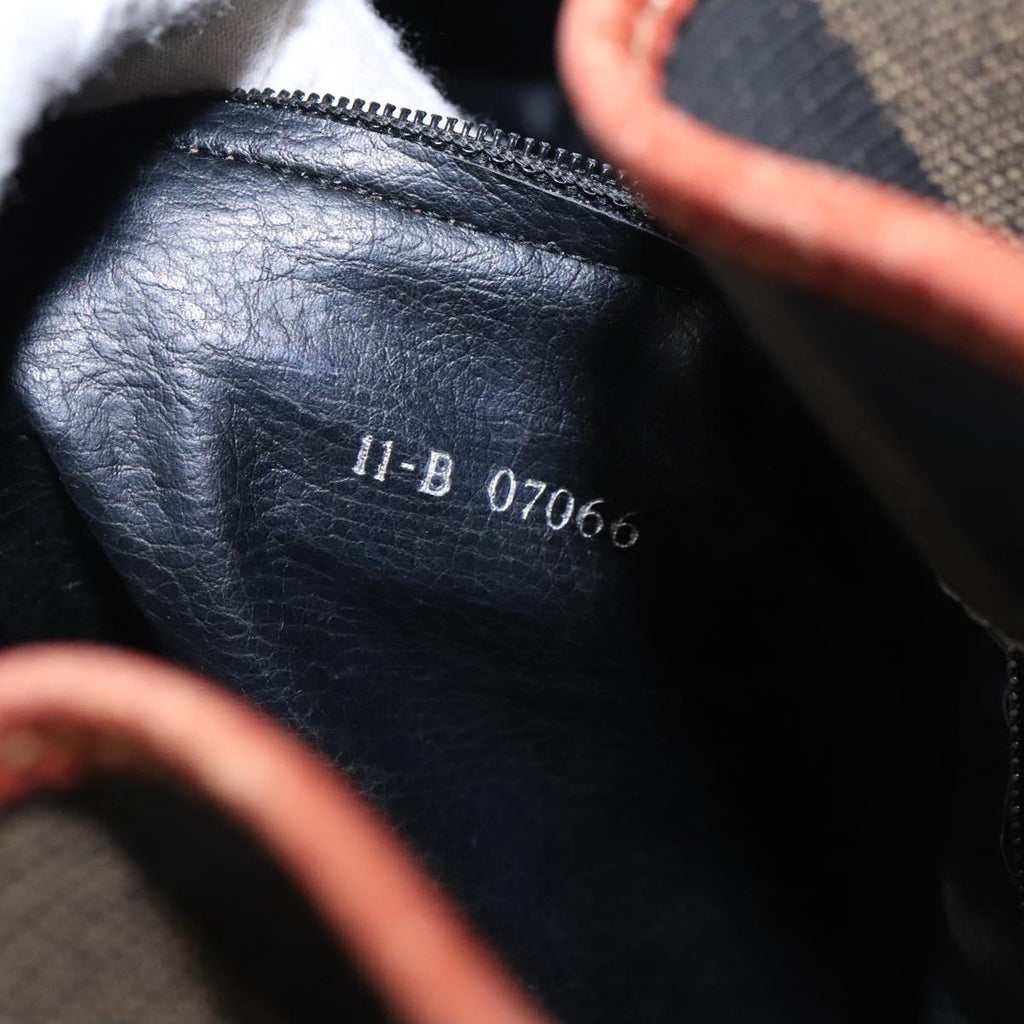 FENDI Pecan Canvas Shoulder Bag Brown Black th5497