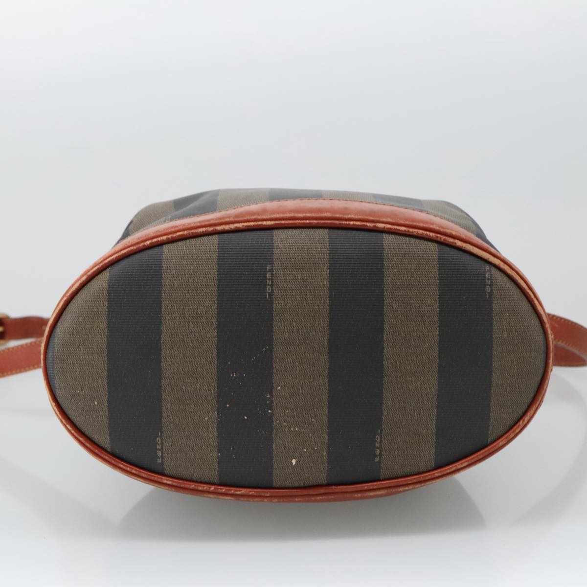FENDI Pecan Canvas Shoulder Bag Brown Black th5497
