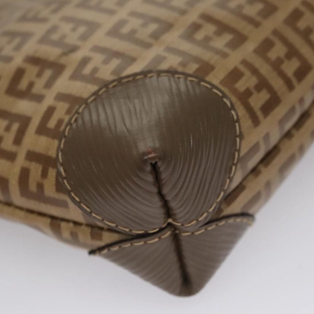 FENDI Zucchino Canvas Shoulder Bag Beige th5552