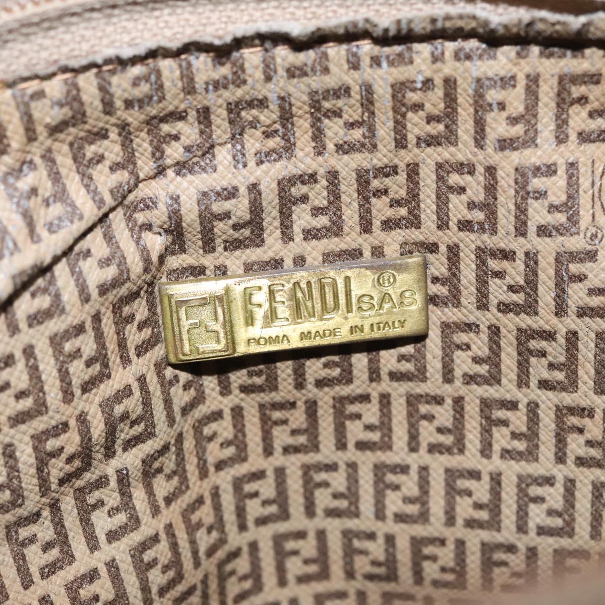 FENDI Zucchino Canvas Shoulder Bag Beige th5552
