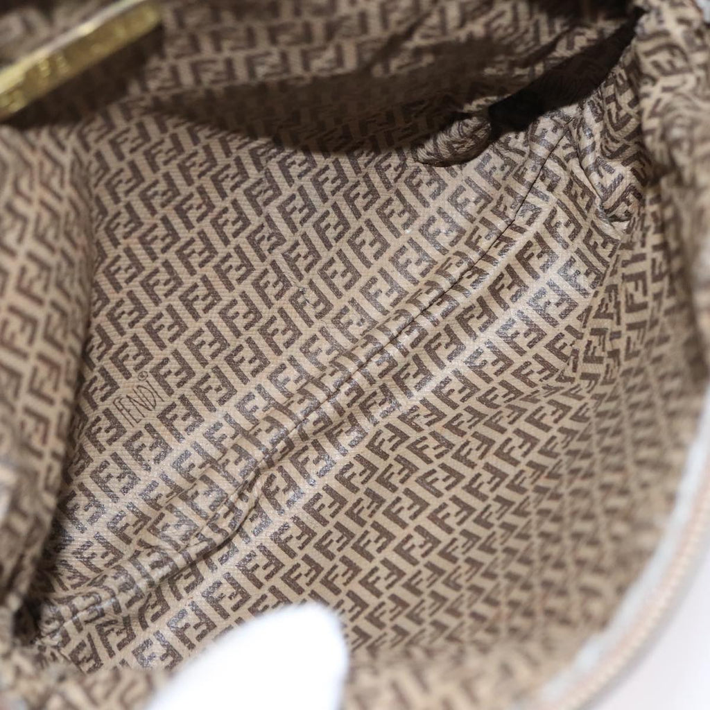 FENDI Zucchino Canvas Shoulder Bag Beige th5552