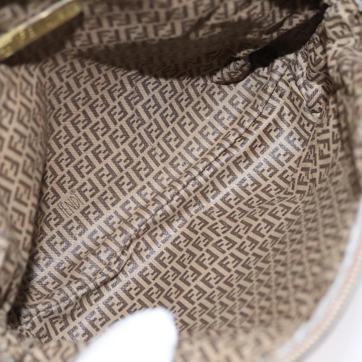 FENDI Zucchino Canvas Shoulder Bag Beige th5552