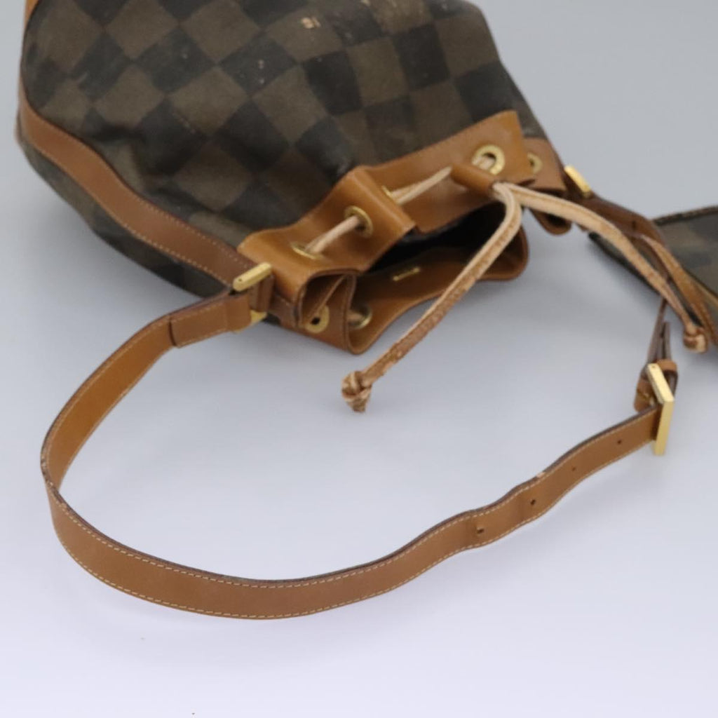 FENDI Pecan Canvas Shoulder Bag PVC Leather Brown th5553