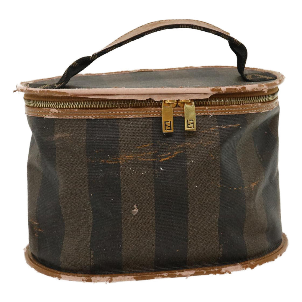 FENDI Pecan Canvas Hand Pouch Black Brown am1752s