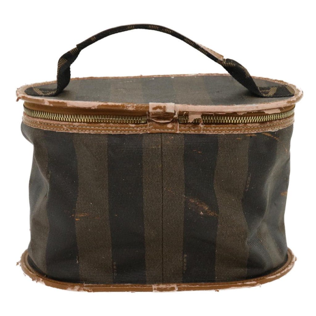 FENDI Pecan Canvas Hand Pouch Black Brown am1752s