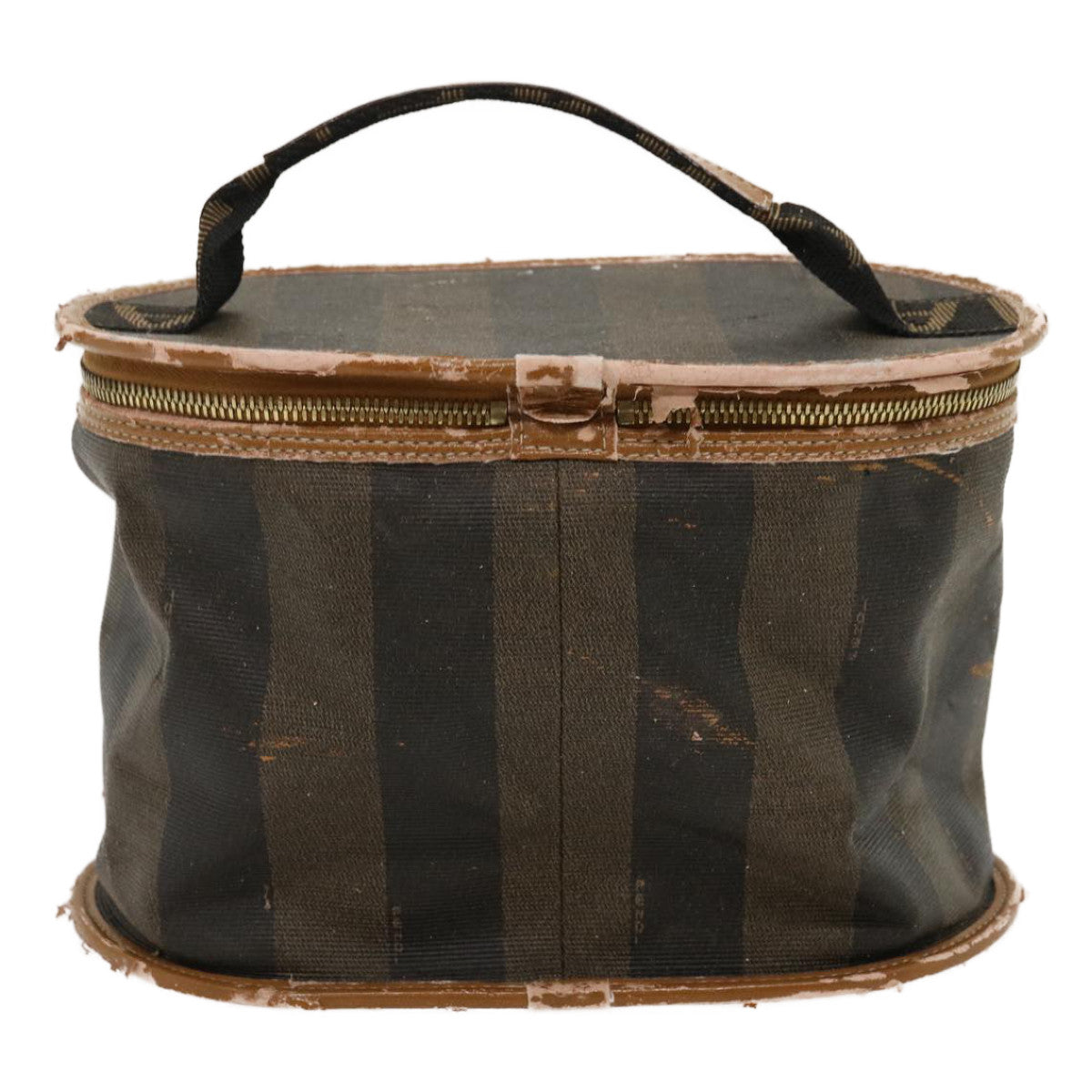 FENDI Pecan Canvas Hand Pouch Black Brown am1752s