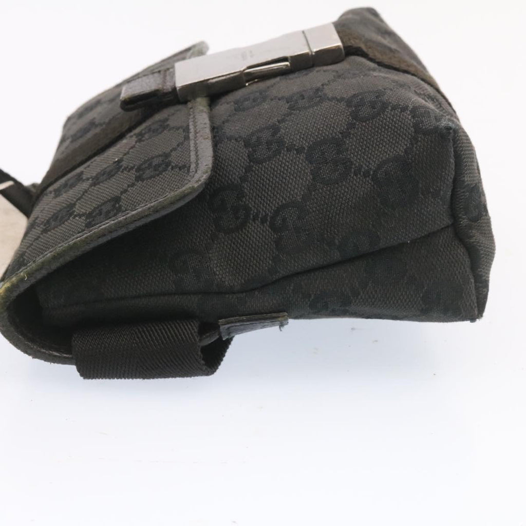 GUCCI GG Canvas Waist Bag Pouch Black am1341s