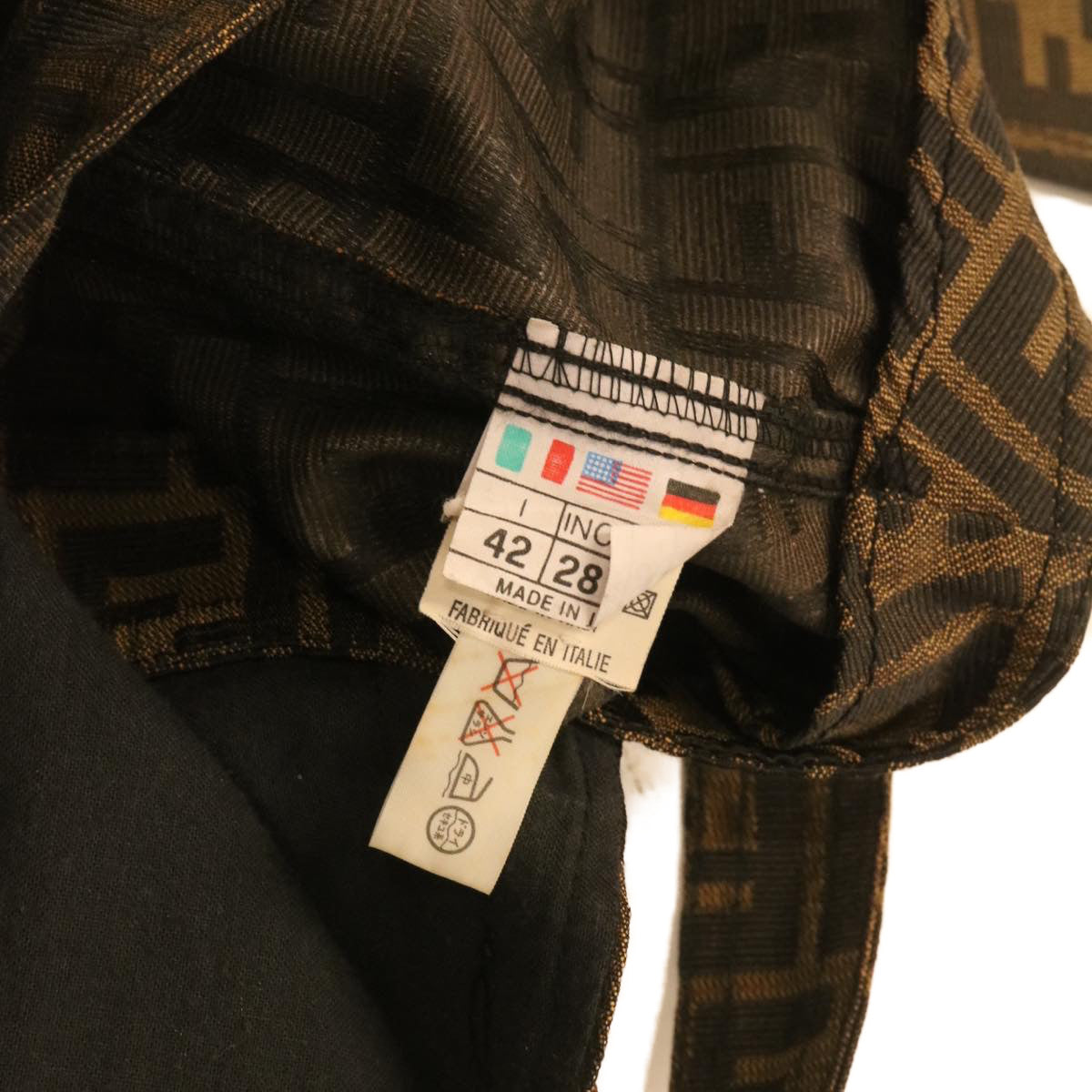 FENDI Zucca Canvas skirt Nylon Brown Black am1627g