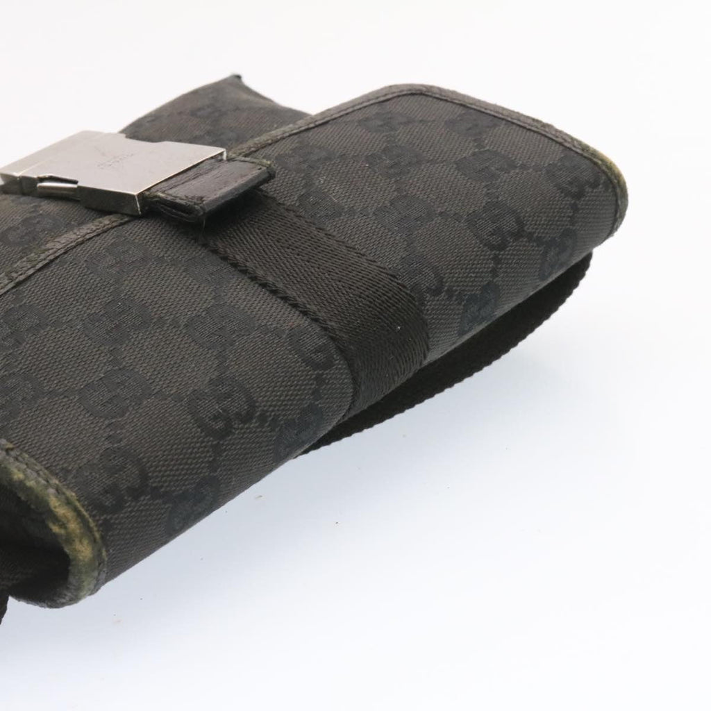GUCCI GG Canvas Waist Bag Pouch Black am1341s