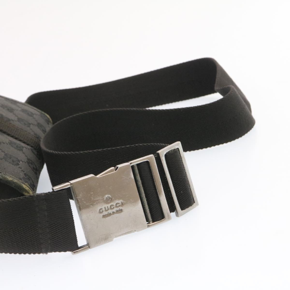 GUCCI GG Canvas Waist Bag Pouch Black am1341s