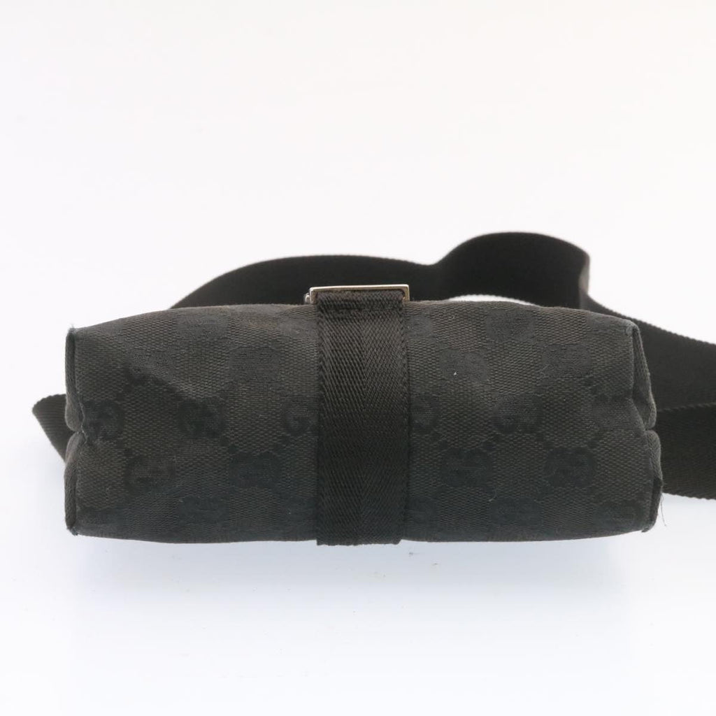 GUCCI GG Canvas Waist Bag Pouch Black am1341s