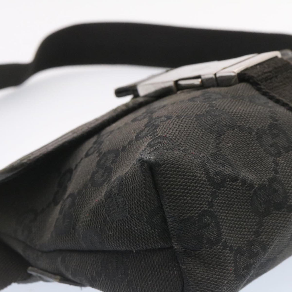 GUCCI GG Canvas Waist Bag Pouch Black am1341s