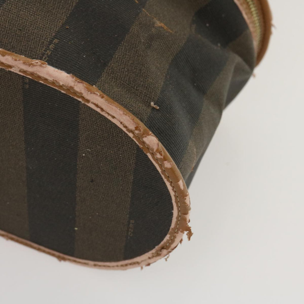 FENDI Pecan Canvas Hand Pouch Black Brown am1752s