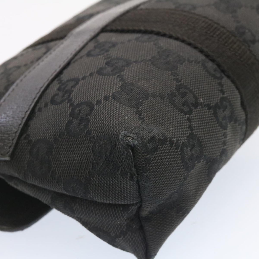 GUCCI GG Canvas Waist Bag Pouch Black am1341s