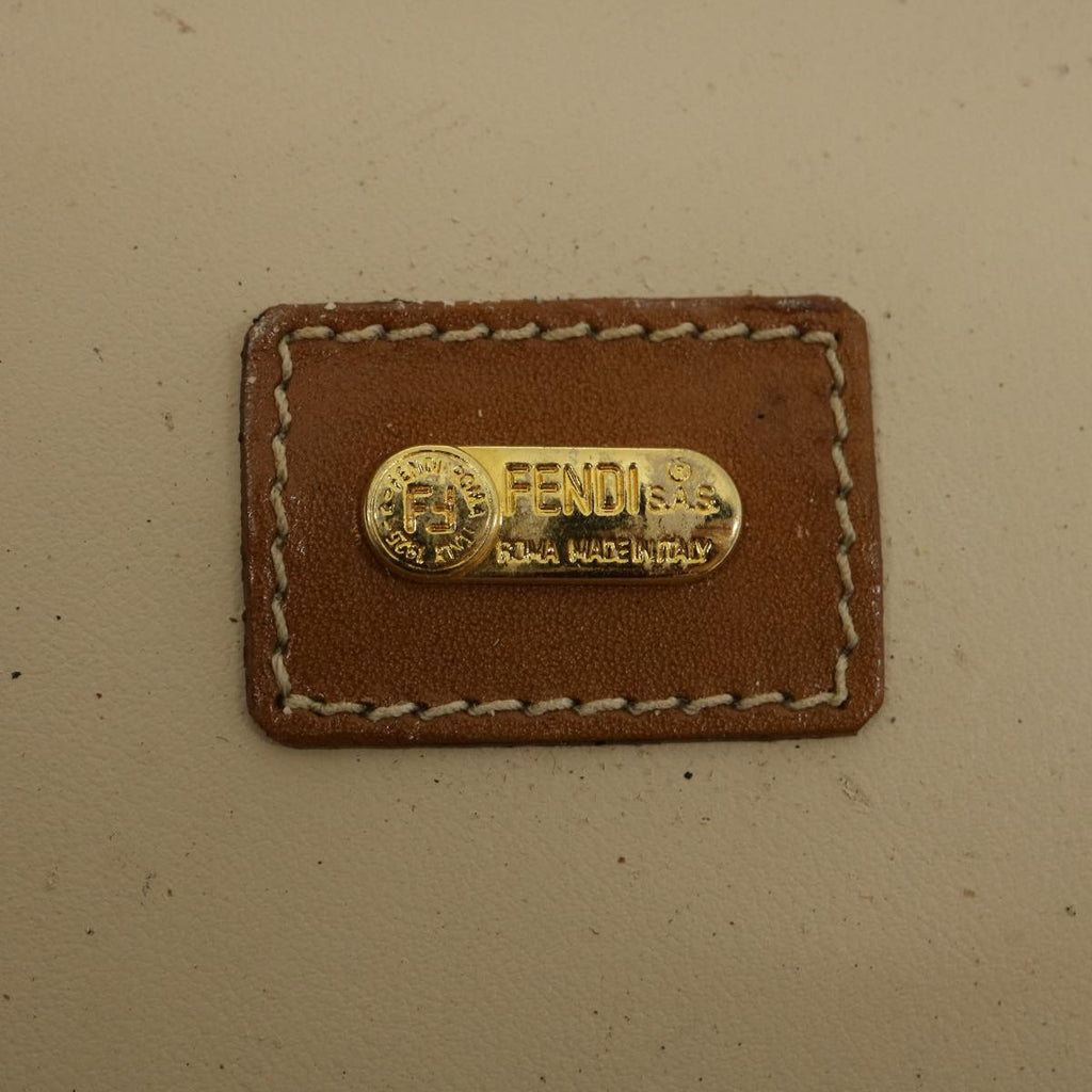 FENDI Pecan Canvas Hand Pouch Black Brown am1752s