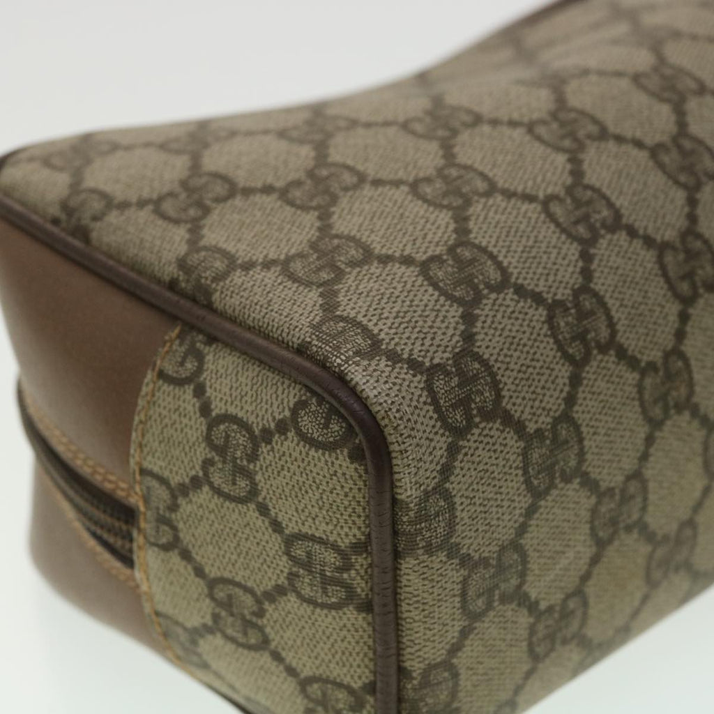 GUCCI GG Canvas Clutch Bag PVC Leather Beige am3609