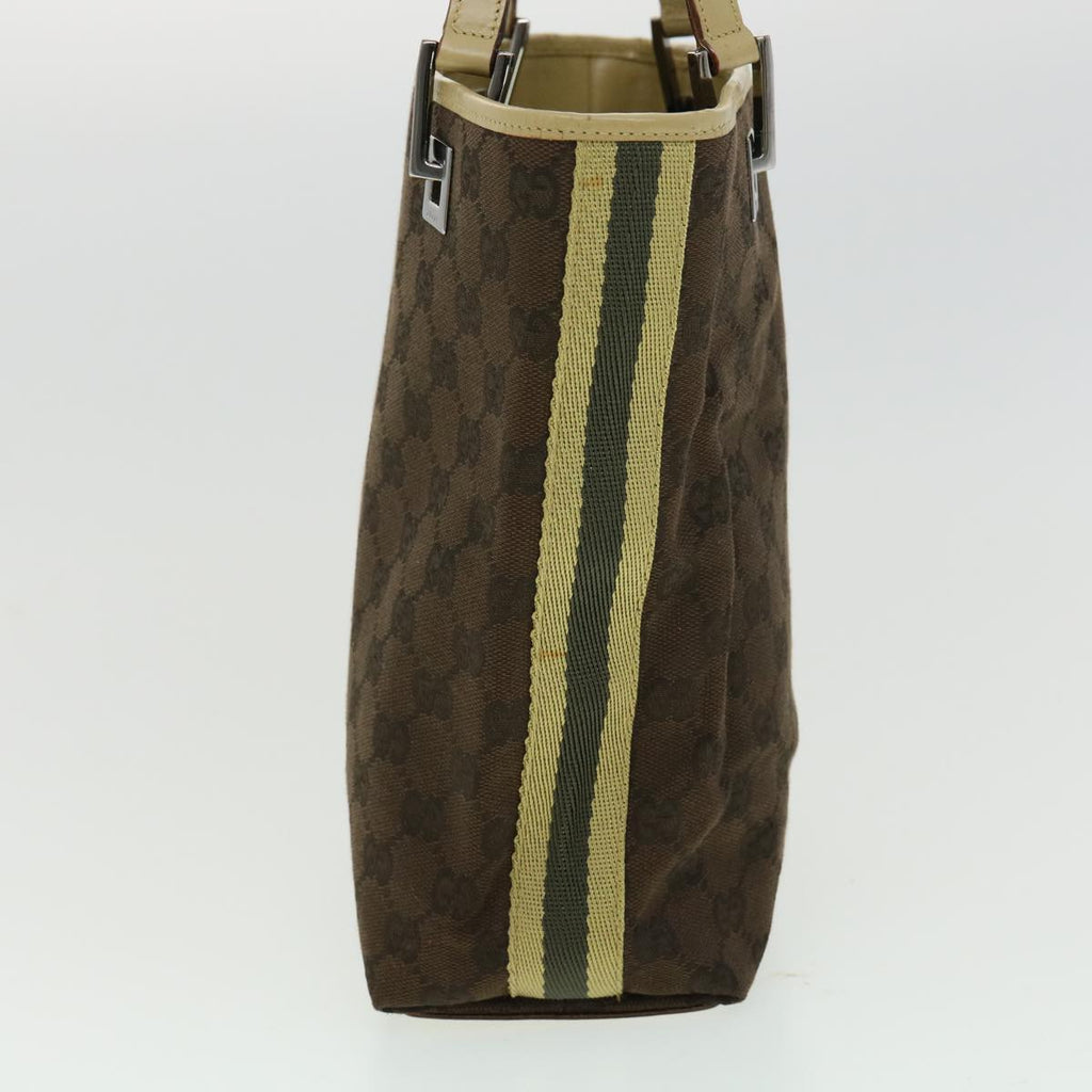 GUCCI Sherry Line GG Canvas Tote Bag Khaki Beige ar7449