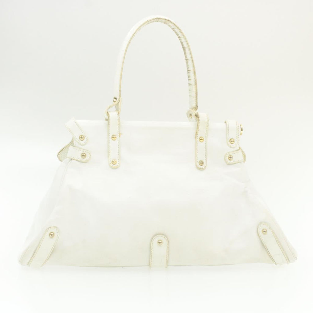 FENDI Shoulder Bag Leather White yk107