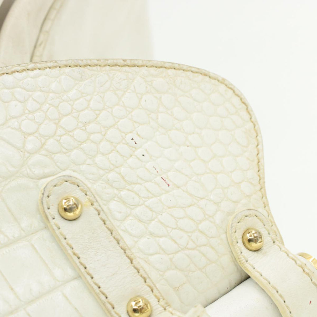 FENDI Shoulder Bag Leather White yk107