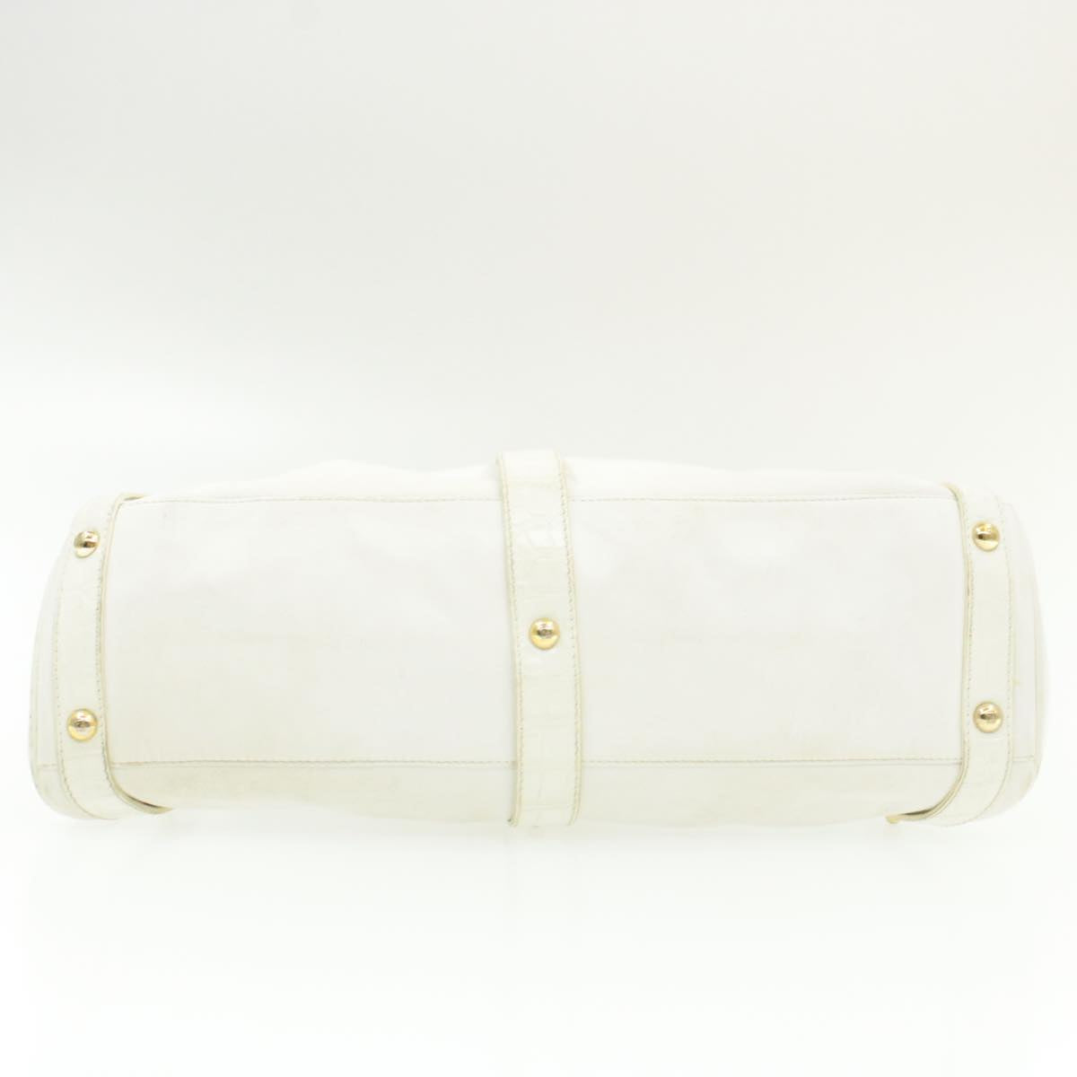 FENDI Shoulder Bag Leather White yk107
