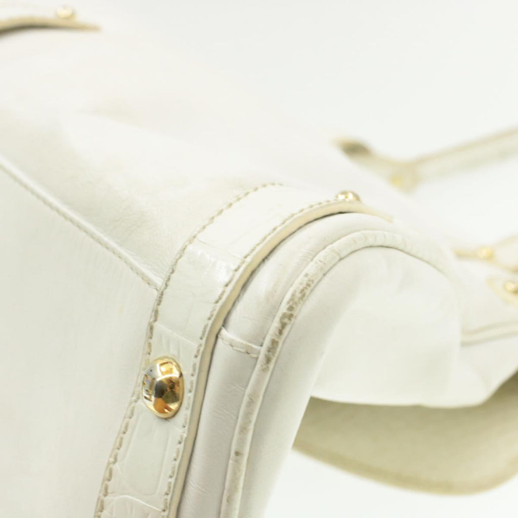 FENDI Shoulder Bag Leather White yk107