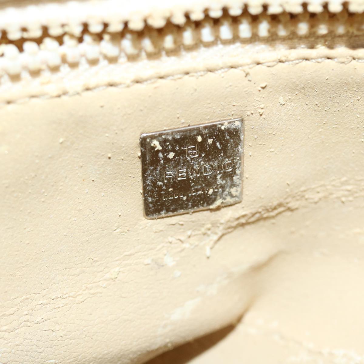 FENDI Zucca Canvas Hand Bag Nylon Black Brown yk6887B
