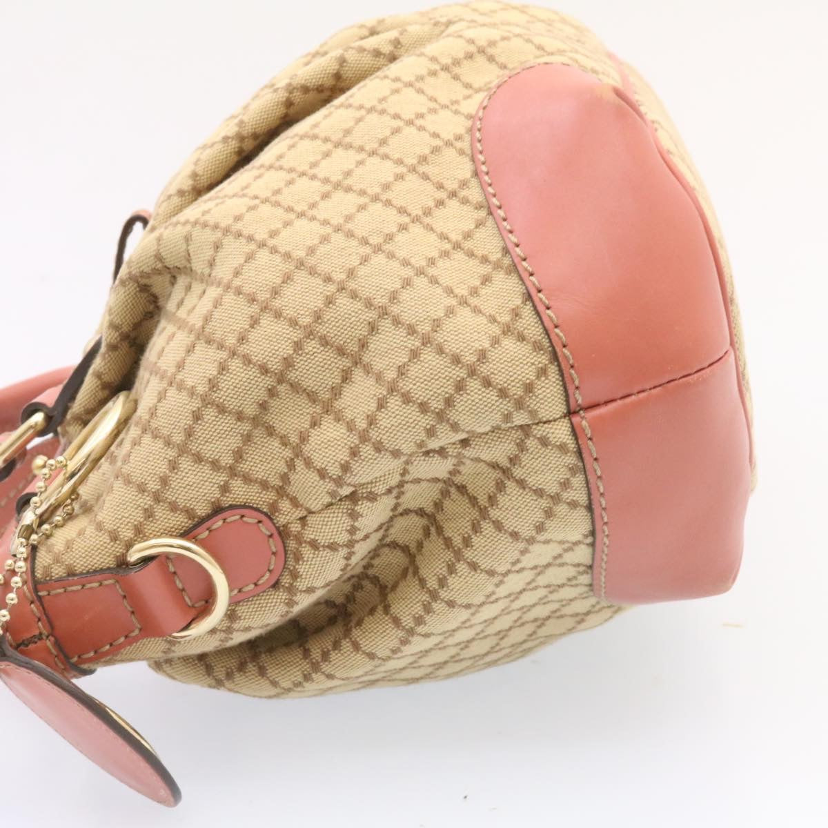 GUCCI Diamante Sukey Hand Bag 2Way Brown Pink am1578s