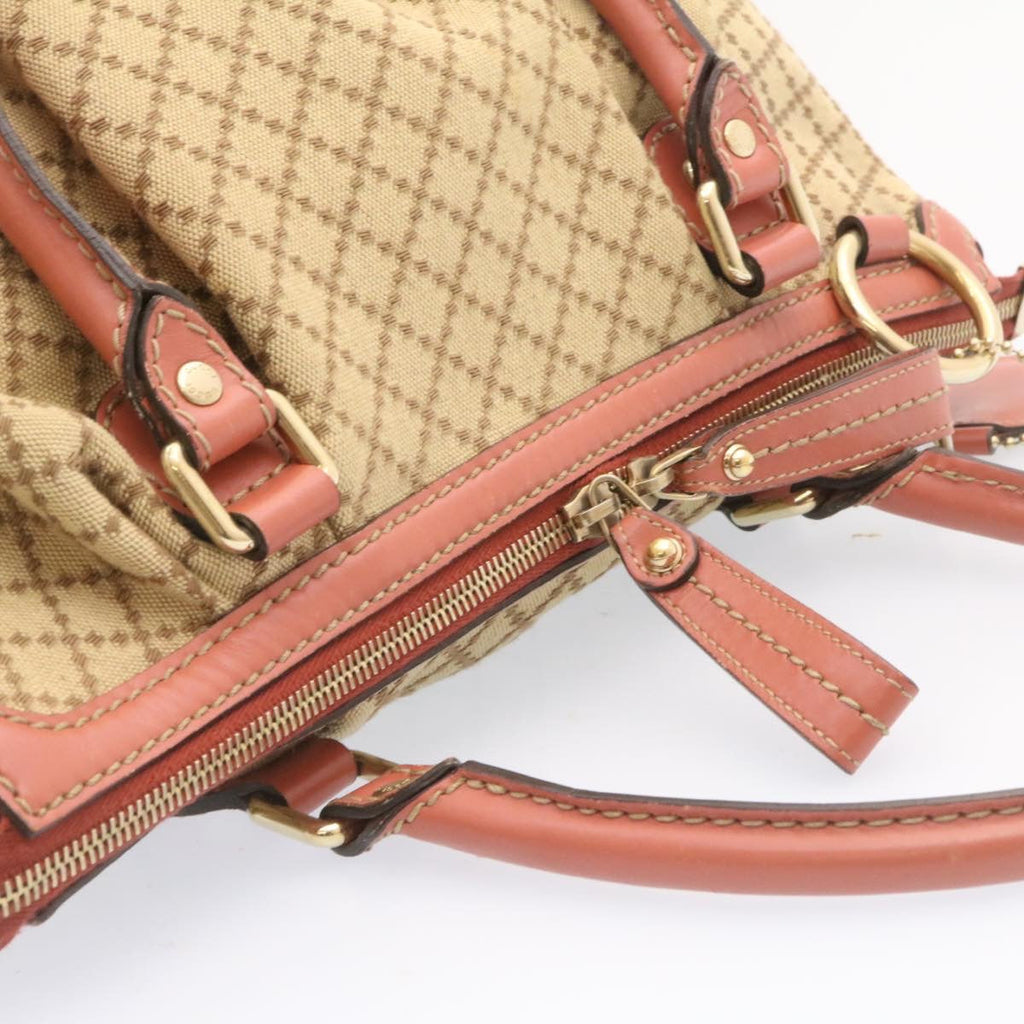 GUCCI Diamante Sukey Hand Bag 2Way Brown Pink am1578s