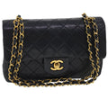CHANEL Classic Matelasse 23 Chain Flap Shoulder Bag Lamb Skin Black 28634A
