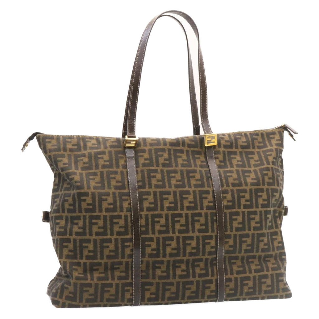 FENDI Zucca Canvas Tote Bag Brown Black am344b