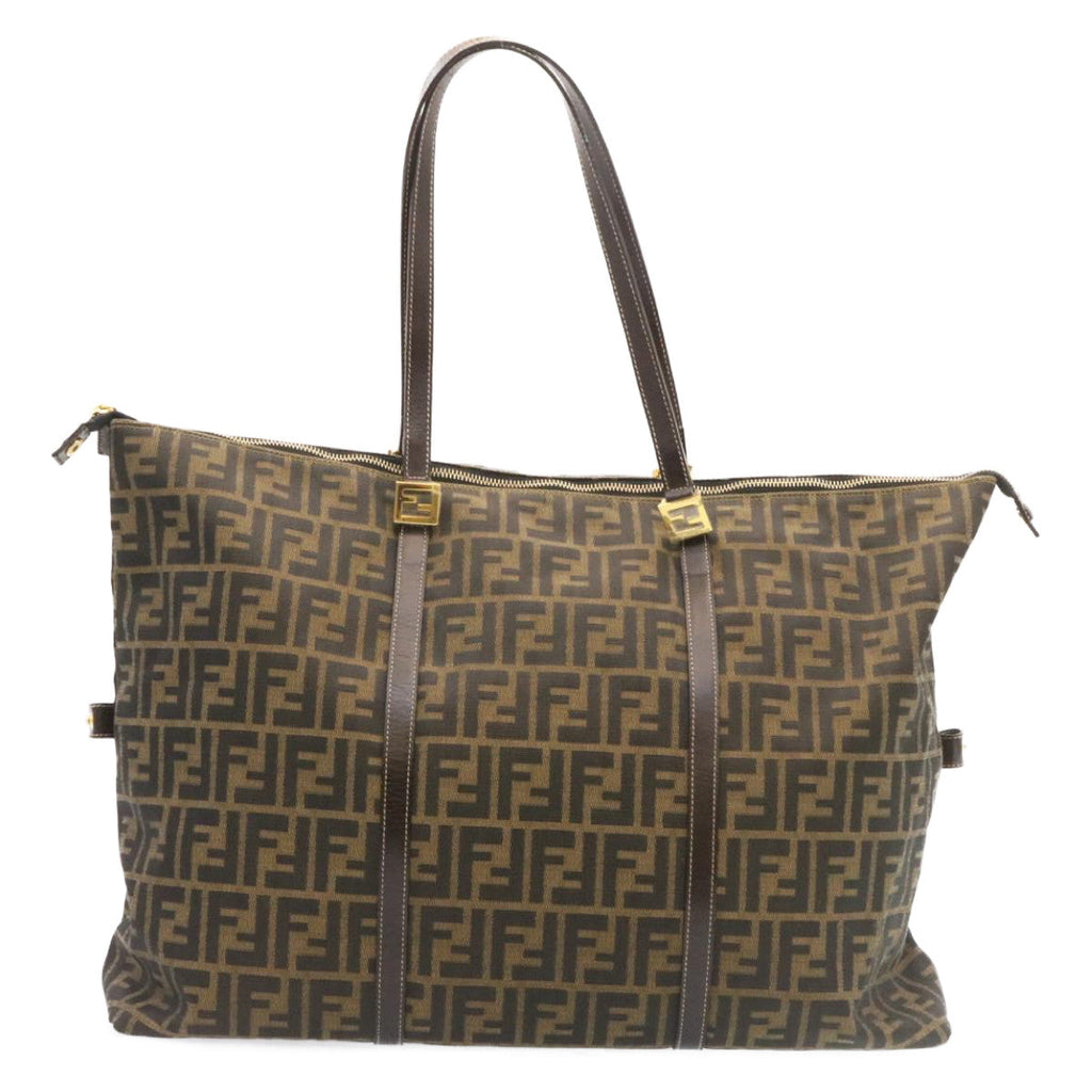 FENDI Zucca Canvas Tote Bag Brown Black am344b