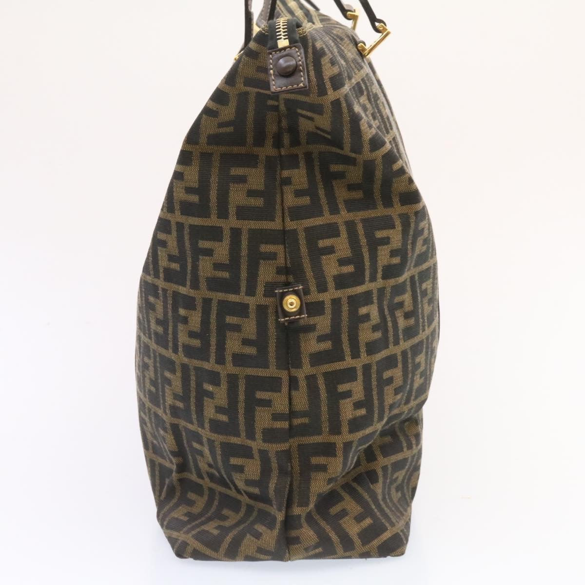 FENDI Zucca Canvas Tote Bag Brown Black am344b
