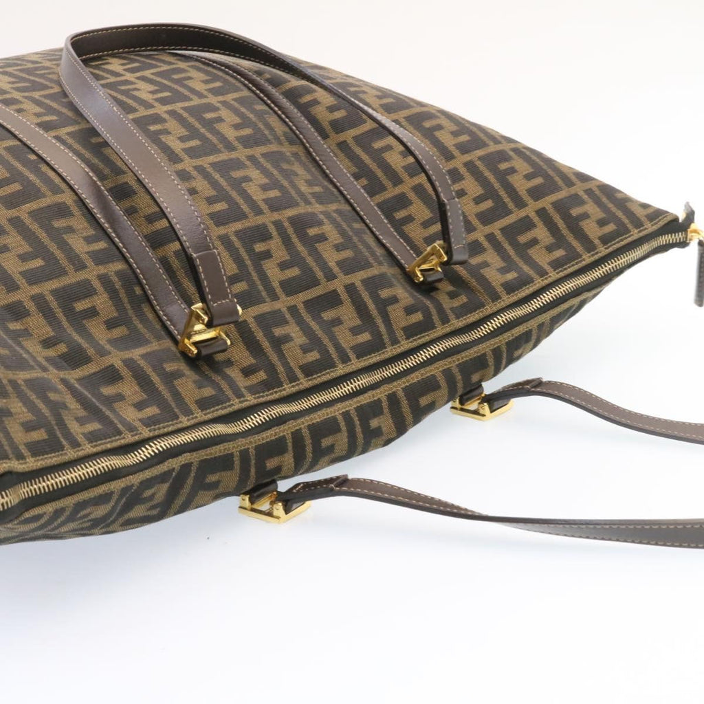 FENDI Zucca Canvas Tote Bag Brown Black am344b