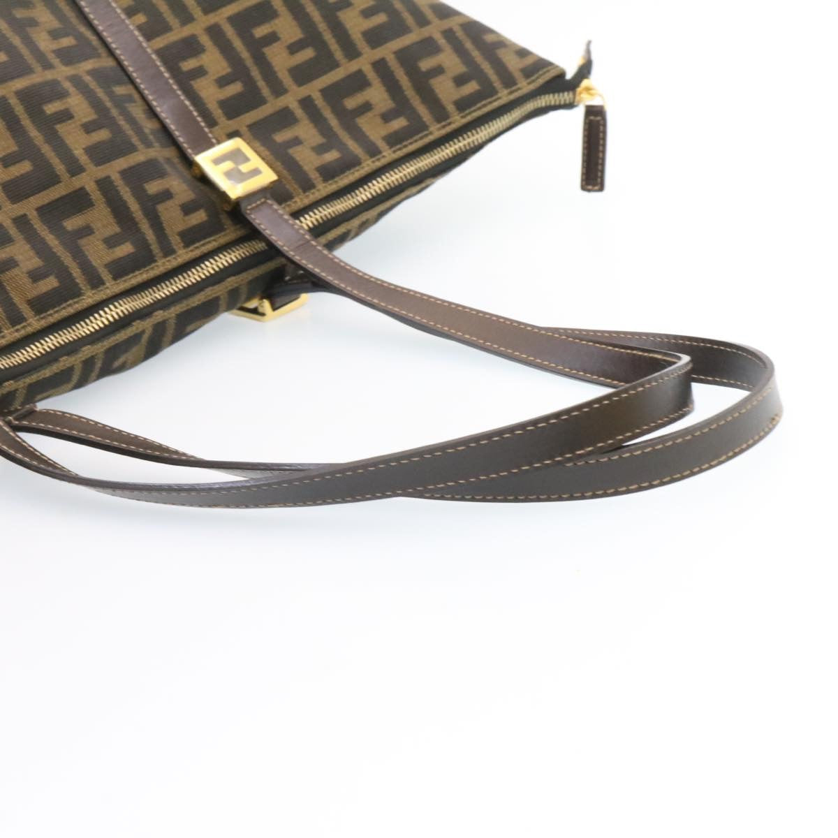 FENDI Zucca Canvas Tote Bag Brown Black am344b