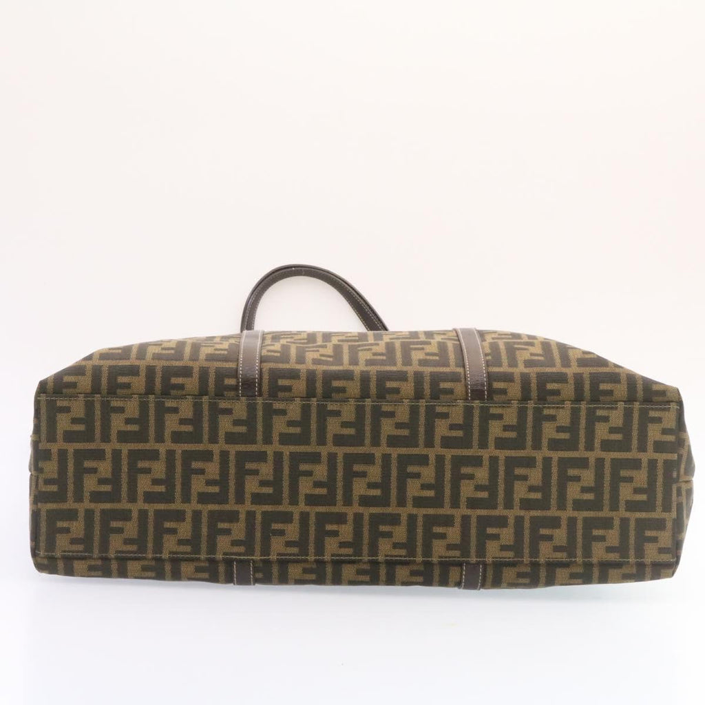 FENDI Zucca Canvas Tote Bag Brown Black am344b