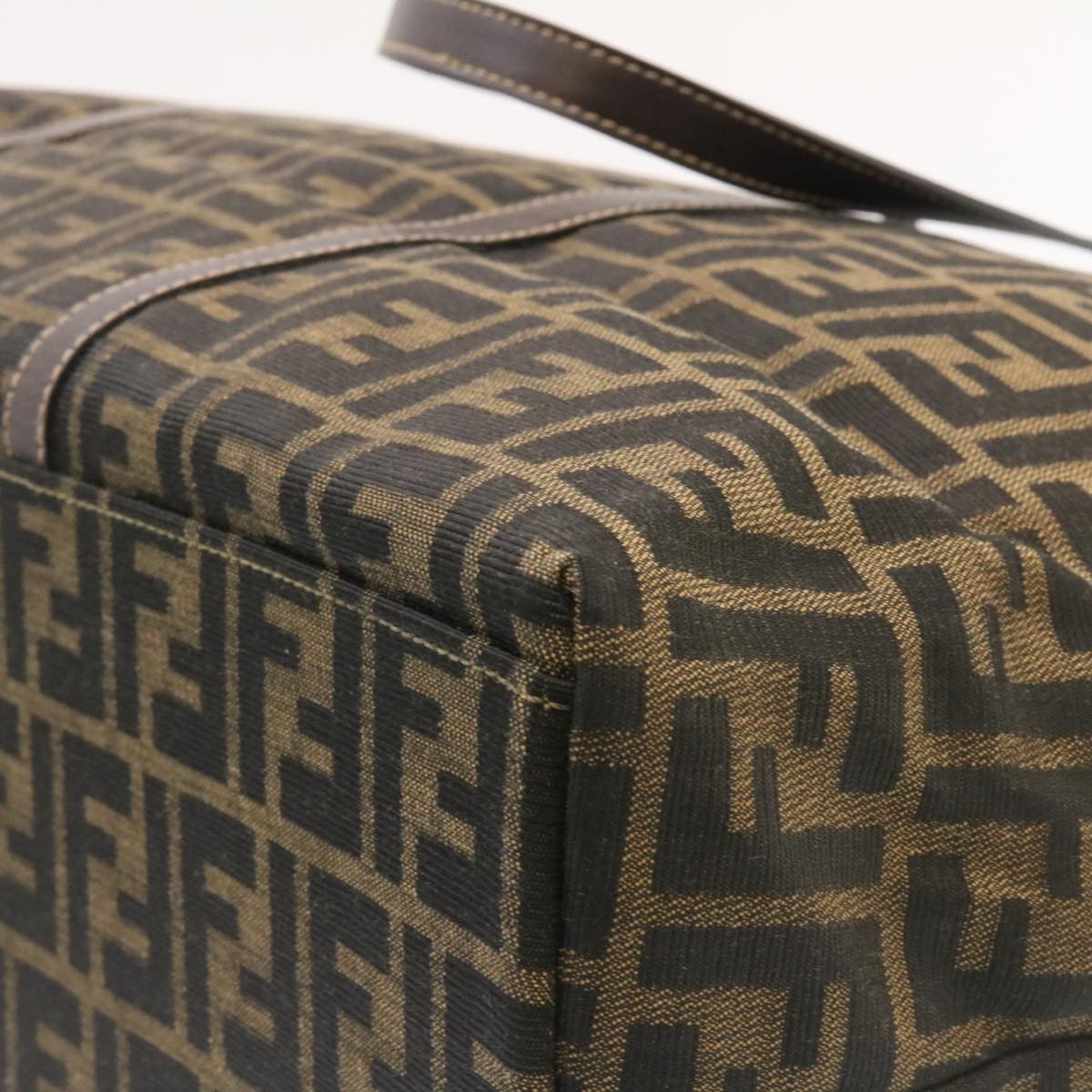 FENDI Zucca Canvas Tote Bag Brown Black am344b