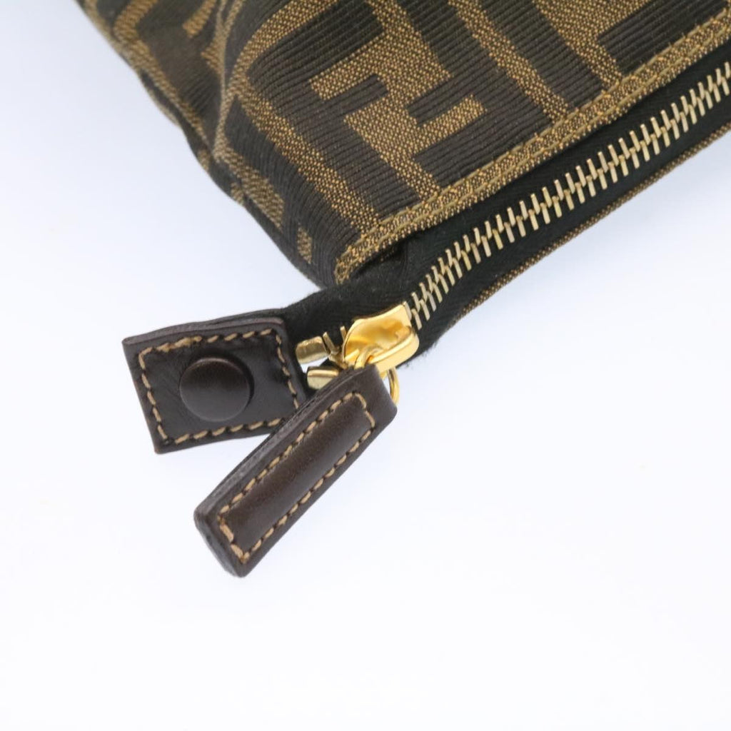 FENDI Zucca Canvas Tote Bag Brown Black am344b
