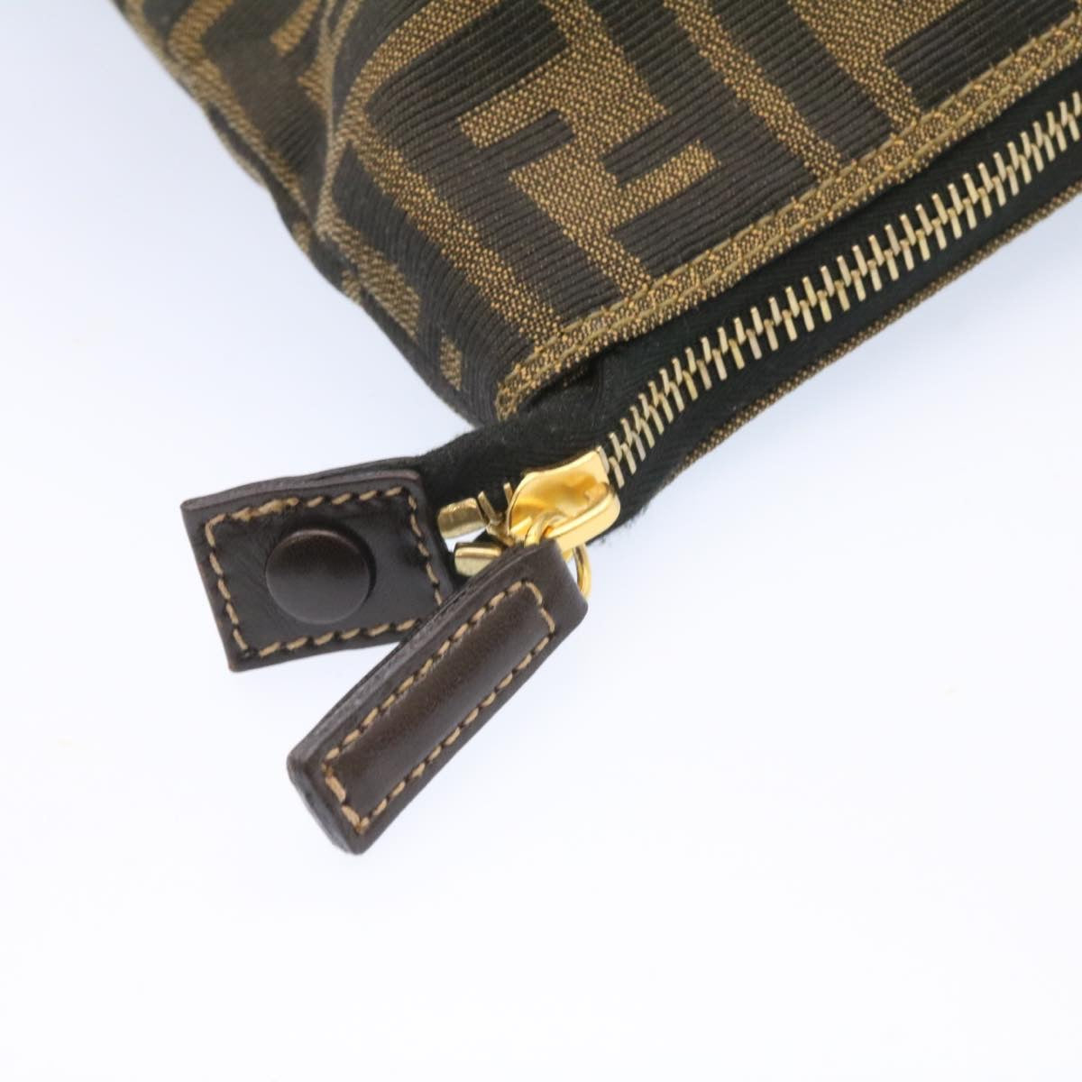 FENDI Zucca Canvas Tote Bag Brown Black am344b