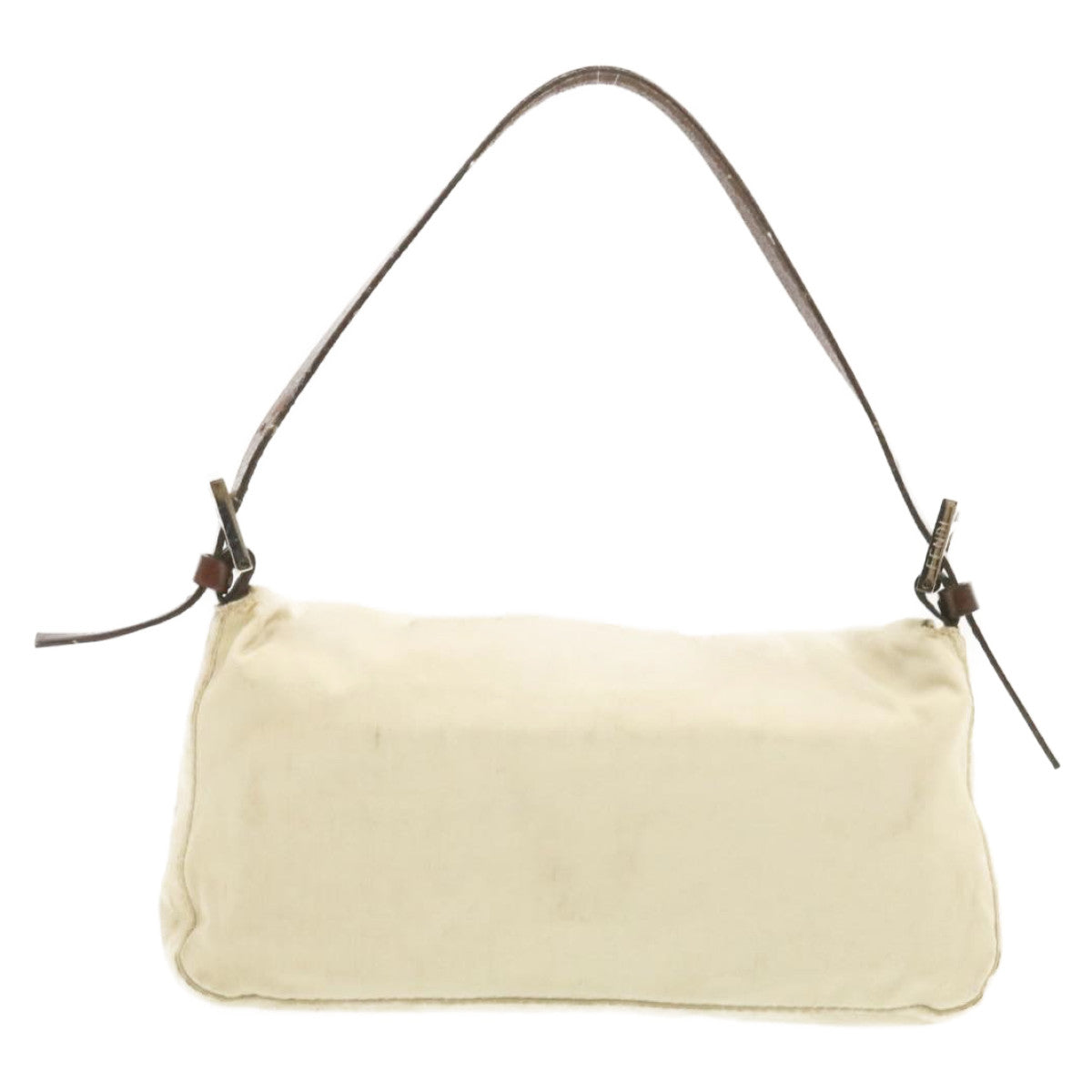 FENDI Mamma Baguette Shoulder Bag White Brown rd1281