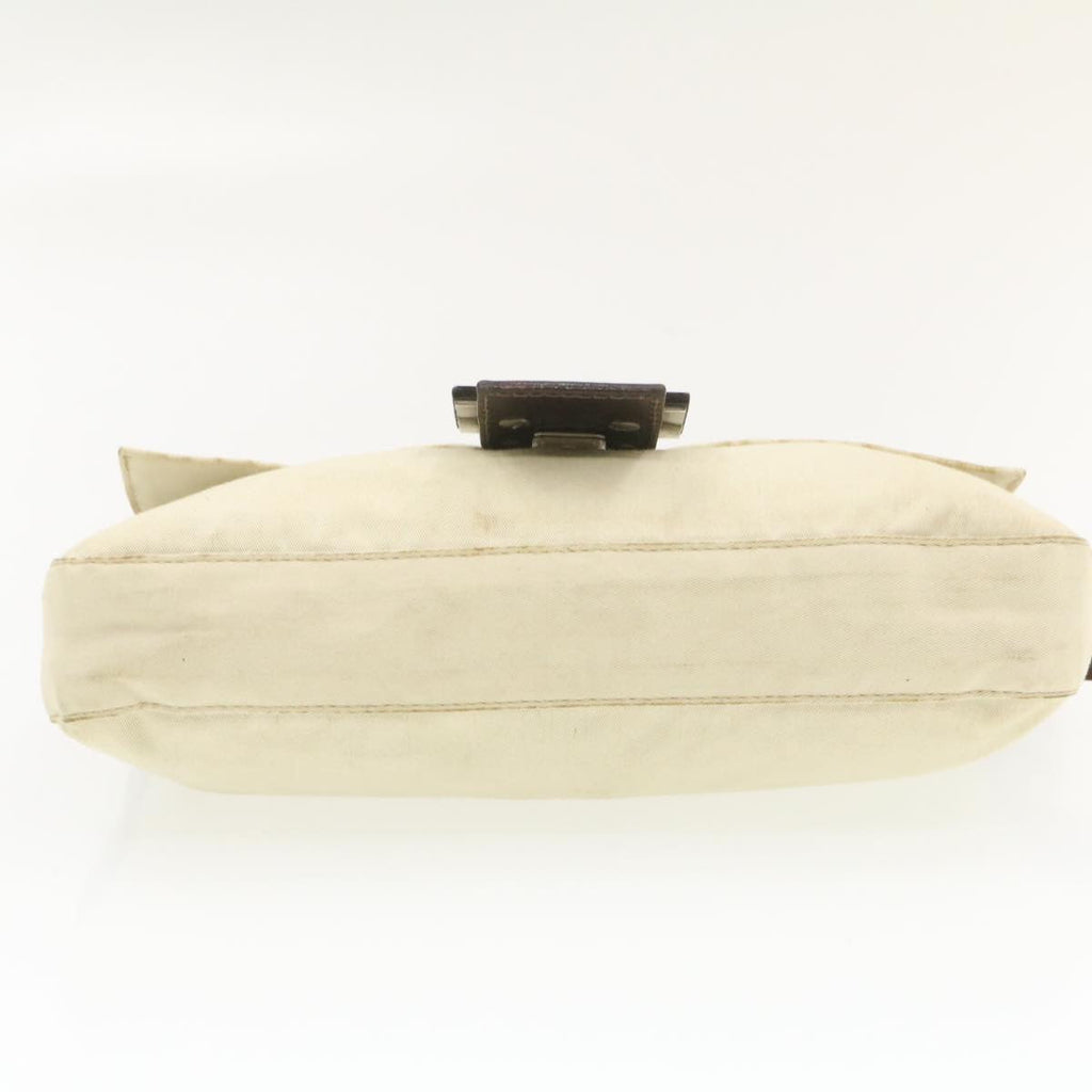 FENDI Mamma Baguette Shoulder Bag White Brown rd1281