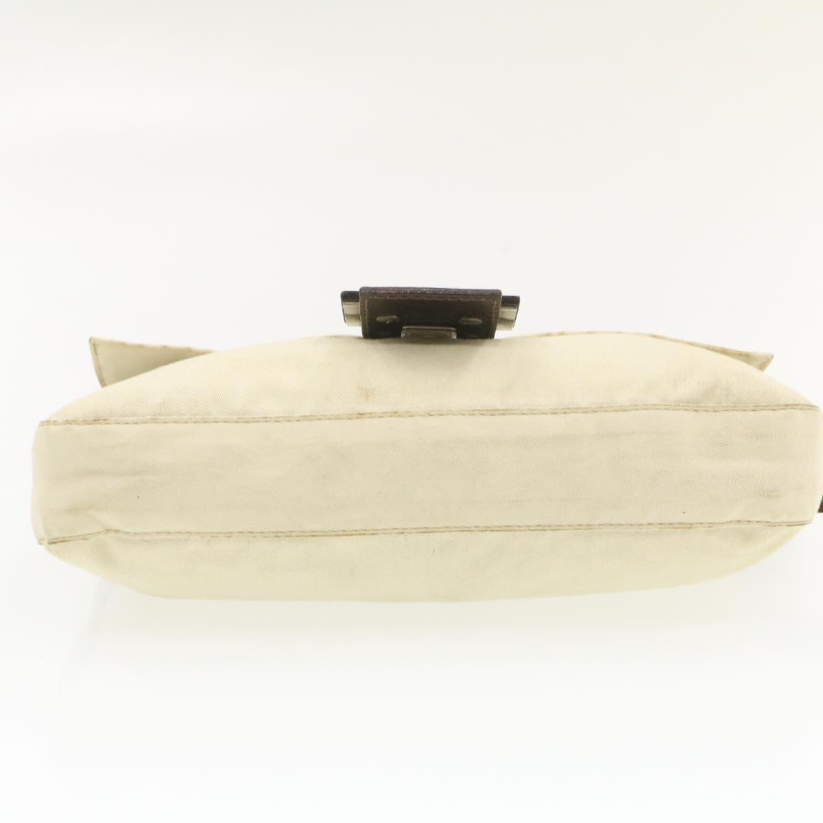 FENDI Mamma Baguette Shoulder Bag White Brown rd1281