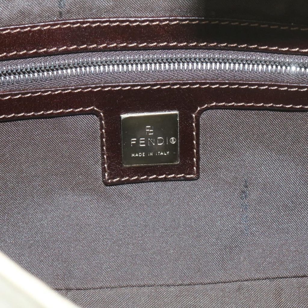 FENDI Mamma Baguette Shoulder Bag White Brown rd1281