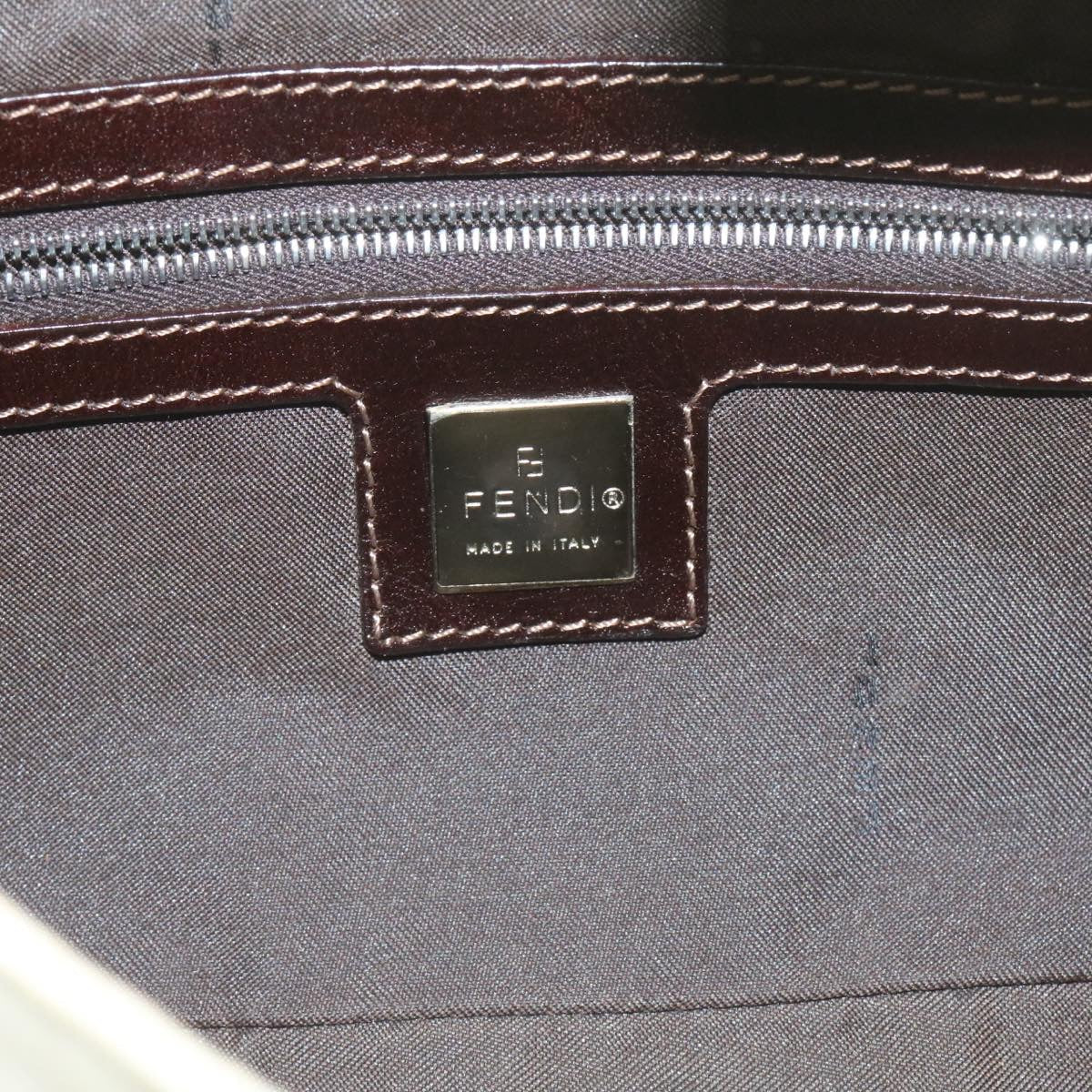 FENDI Mamma Baguette Shoulder Bag White Brown rd1281