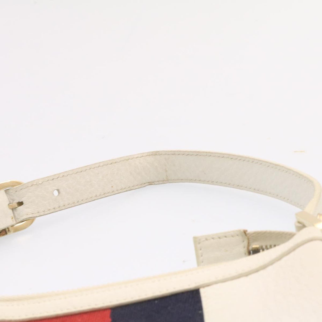 GUCCI Sherry Line Hand Bag Leather White am1337s