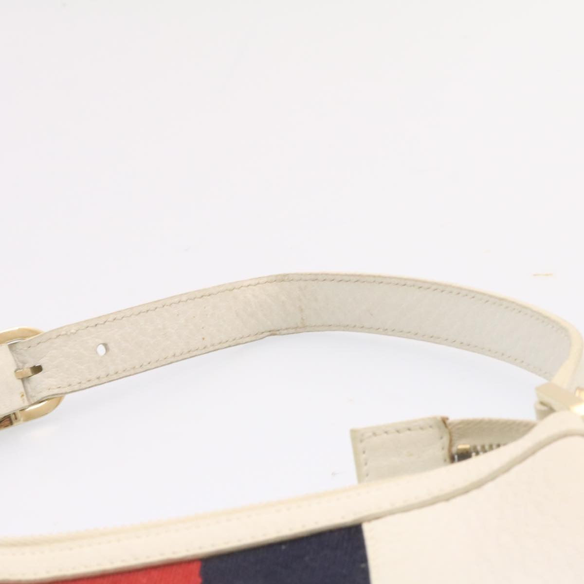GUCCI Sherry Line Hand Bag Leather White am1337s