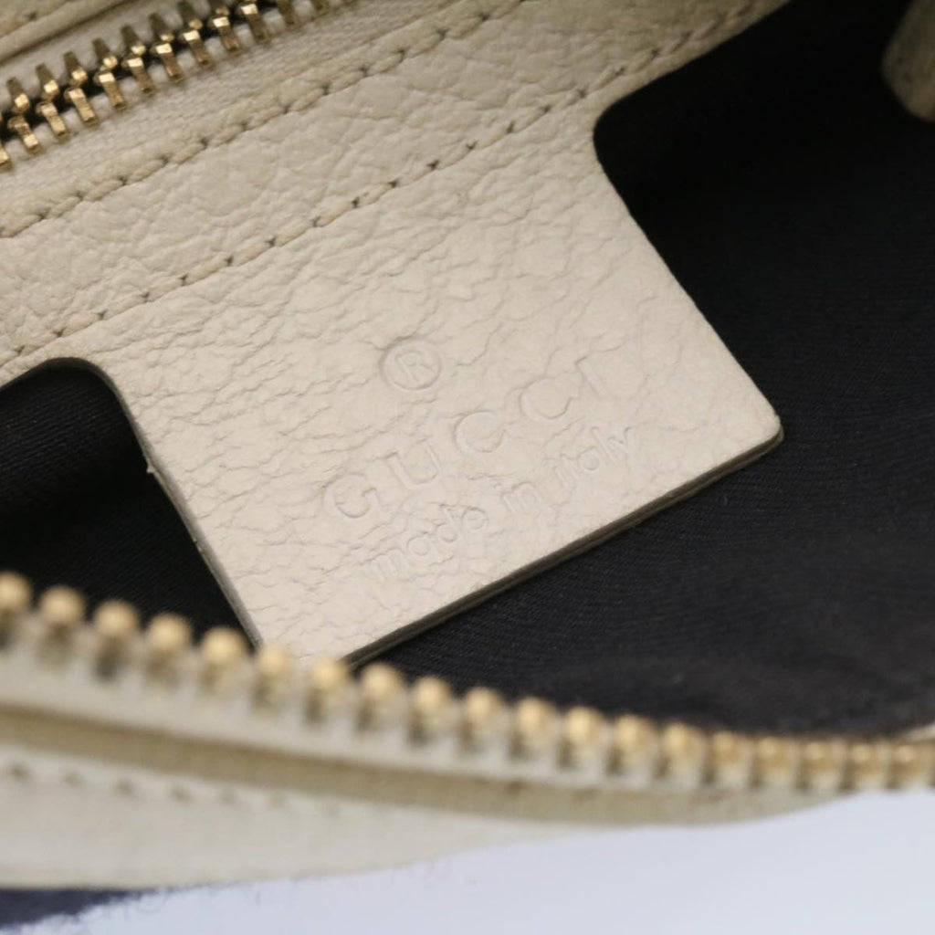 GUCCI Sherry Line Hand Bag Leather White am1337s