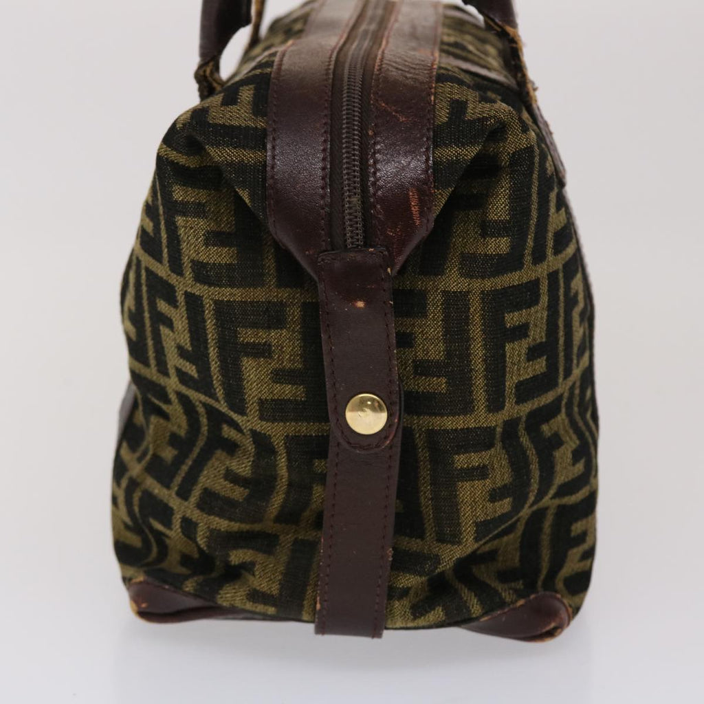 FENDI Zucca Canvas Hand Bag Vintage Brown Black rd2368