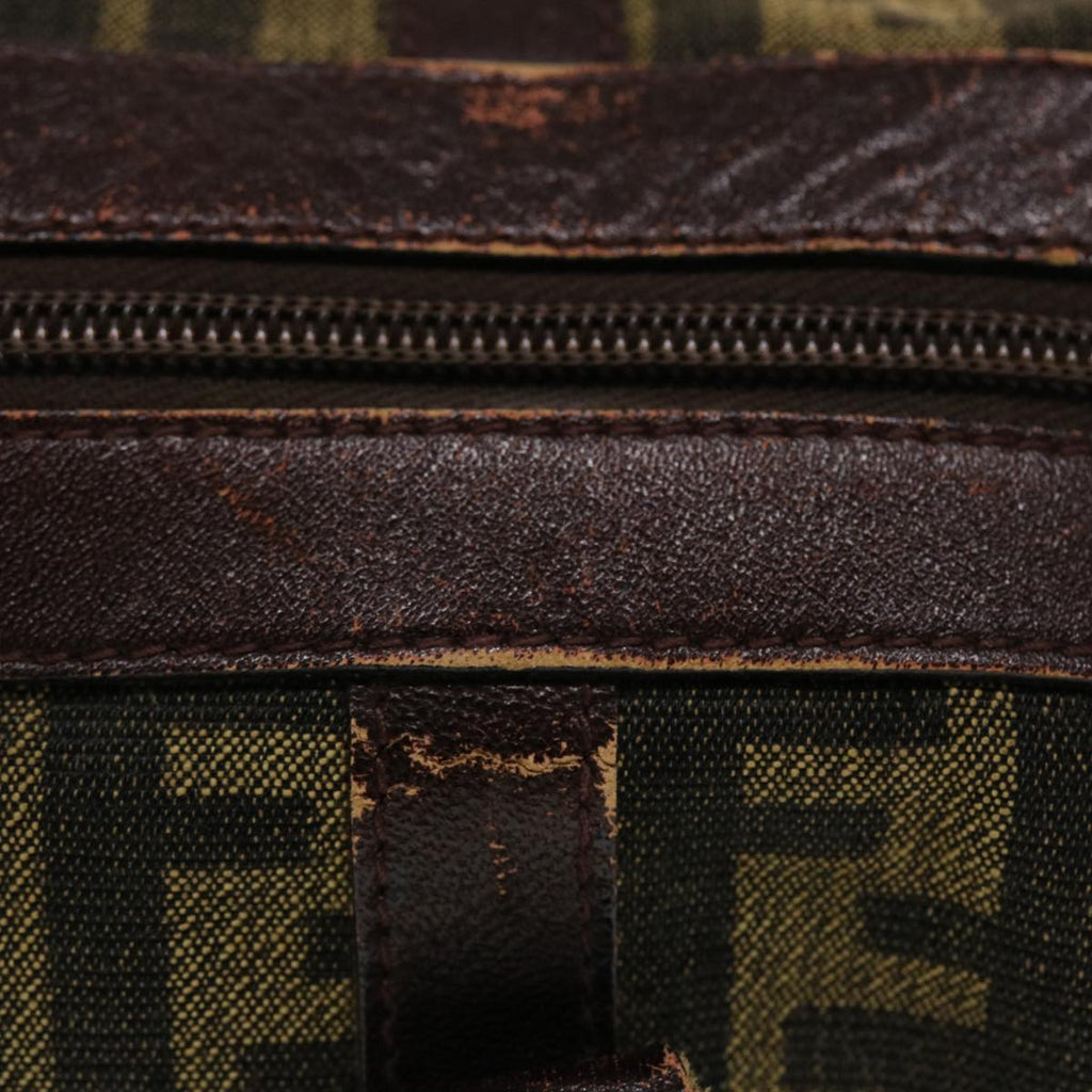 FENDI Zucca Canvas Hand Bag Vintage Brown Black rd2368