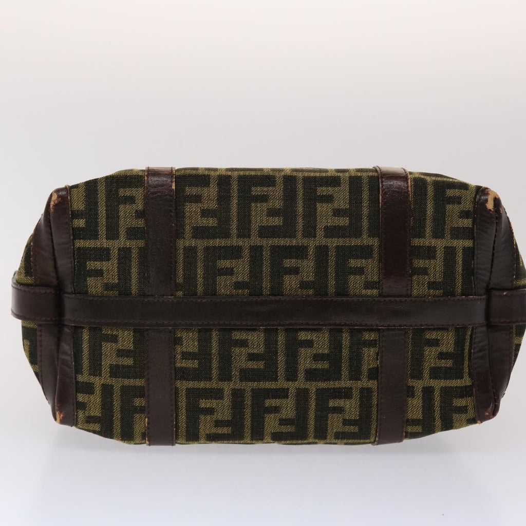 FENDI Zucca Canvas Hand Bag Vintage Brown Black rd2368